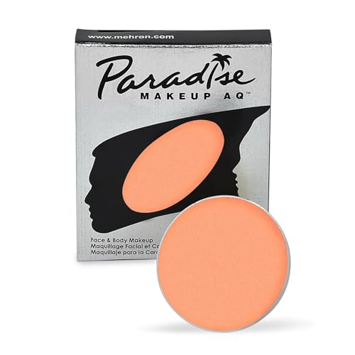 Image of Mehron Makeup Paradise Makeup AQ Refill Size | Stage & Screen Performance, Face & Body Painting, Beauty, Cosplay, and Halloween | Water Activated Face Paint, Body Paint .25 oz (7 ml) - Pastel Orange