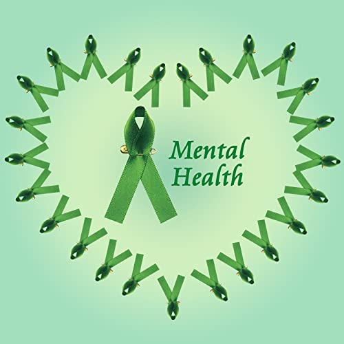 CRAFFANCY 200 Pcs Green Mental Health Awareness Ribbons with Safety Pins - Image 3