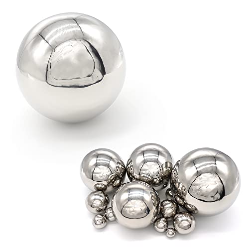 Tucireat Dekokugel Silber 15 Stück Gartenkugeln für Außen Dekokugeln für Garten Deko Kugel Garten Edelstahl Gartenkugel Spiegelpoliert Hohlkugel Deko-Kugel Edelstahlkugeln Kugel Gartenkugel 16-120mm
