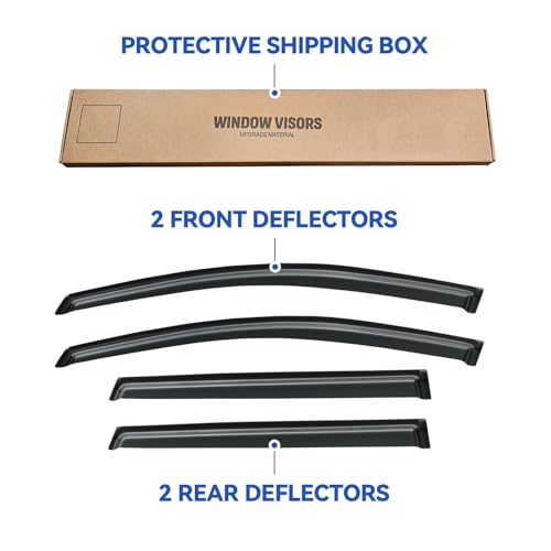 Image of Window Visors Rain Guards Shield for 2009-2017 Chevy Traverse, Out-Channel Window Vent Wind Deflectors Visors Shades for 09-17 Traverse