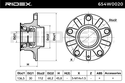 Ridex 654W0020 - Kit cuscinetti ruota