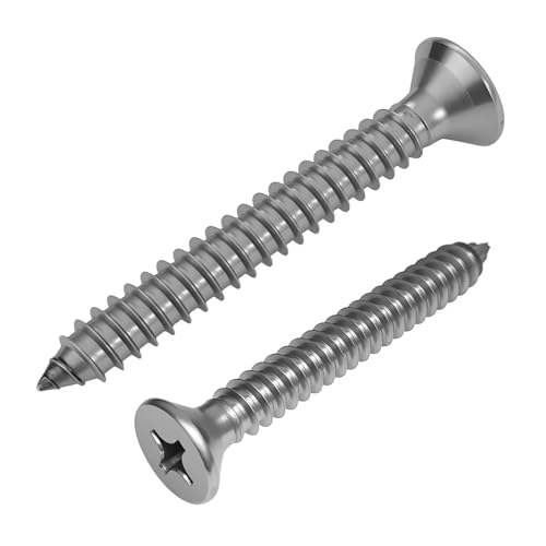 Tornillos autorroscantes 1/4" x 2" acero inoxidable 25 unidades miniatura 1