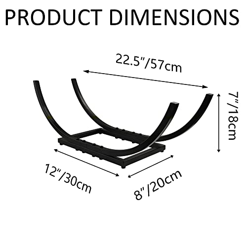 Ealpvis Curved Firewood Rack, Heavy-Duty Firewood Holder Indoor Outdoor For Firewood Storage, Strong Fireplace Wood Log Rack, Metal/Black (22-Inch) #TOP2