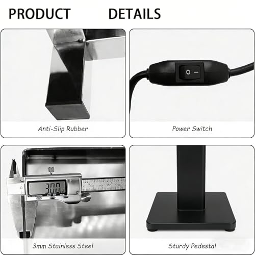 Plataforma vibratoria de acero inoxidable para concreto, mesa vibratoria mini de 110 V / 220 V con capacidad de carga de 10-20 kg, multiusos para chocolate, ensayos de laboratorio y llenado de moldes miniatura 7