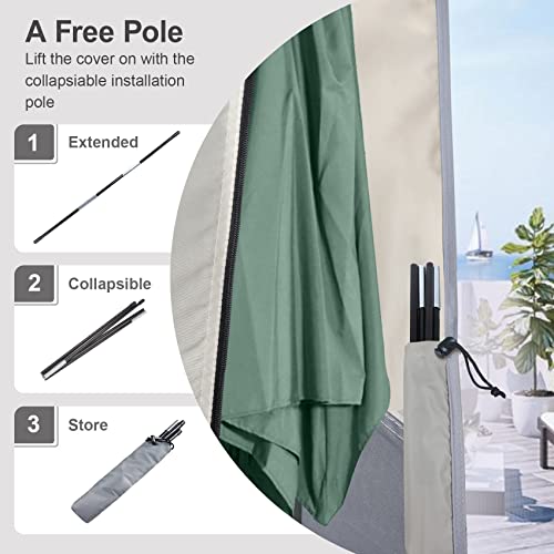 Steeca Patio Waterproof Umbrella Cover, Outdoor Offset Parasol Cover For 12-14 Feet Cantilever Banana Frame Umbrella #TOP4
