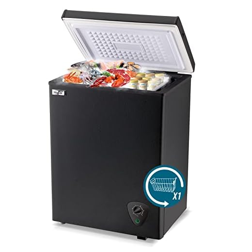 Deep Freezer Small Chest Freezer 3.5 Cu.Ft Mini Chest Freezer with 7 Temperature Settings, Compact Deep Freezer with Top Open Door, Adjustable Storage Basket, Low Noise, Energy Saving, Great or Home Kitchen Apartment Office, Black
