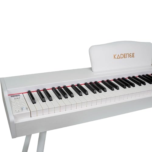 Image of Kadence GEN25 Digital Piano(DP01)- 88 Weighted Progressive Hammer Keys, Wooden Stand, Triple Pedal, MIDI & French Dream Chip (White Piano,2025 Edition)
