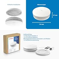 Bosch Smart Home Rauchwarnmelder II, Smarter Rauchmelder mit Sirene & App-Alarm, vernetzter Brandschutz im ganzen Zuhause, Apple Home kompatibel, einfache Montage, Controller II erforderlich – Ansicht 3