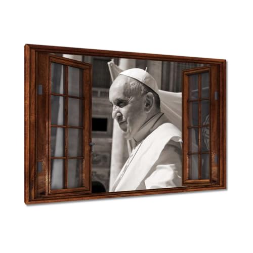 Toile imprimée du Pape François de 120 x 80 cm pour un intérieur serein