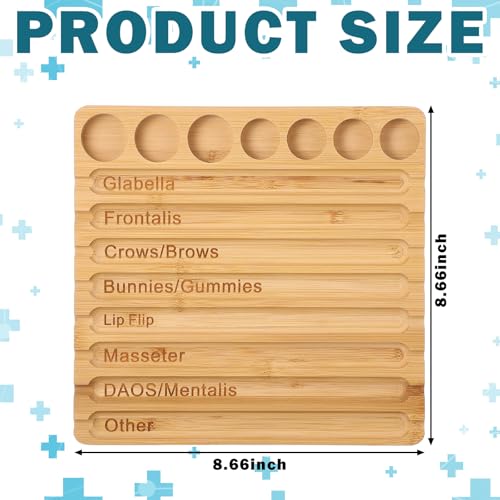 Image of Geelin 1 Pcs Aesthetic Practitioner Syringe Tray with 8 Slots Label Bamboo Vial Holder Syringe Preparation Tray, 2-in-1 Combination Medical Supply Storage for Aestheticians, Nurses (Retro,Burlywood)