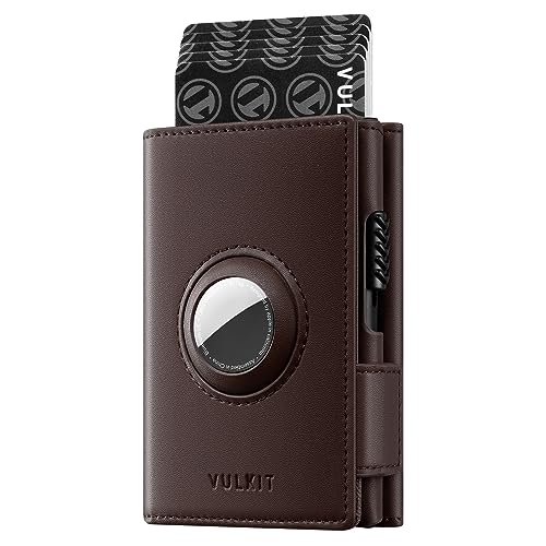 VULKIT Mens Wallet for AirTag Pop Up Wallet RFID Blocking Leather Wallet for Cash & Credit Cards Minimalist Gift for Mens (Airtag NOT Included)