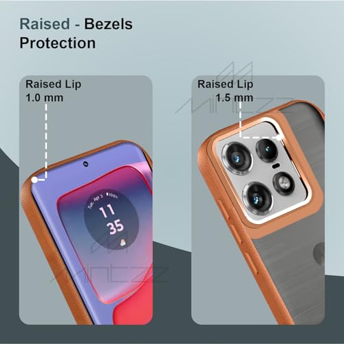 Image of MINTZZ Moto Edge 50 Pro Back Cover, Leather Design, Protective Cover with Camera Lens Protection, Premium Grip & Slim Fit Durable, Edge 50 Pro Case (Brown, Moto Edge 50 Pro)