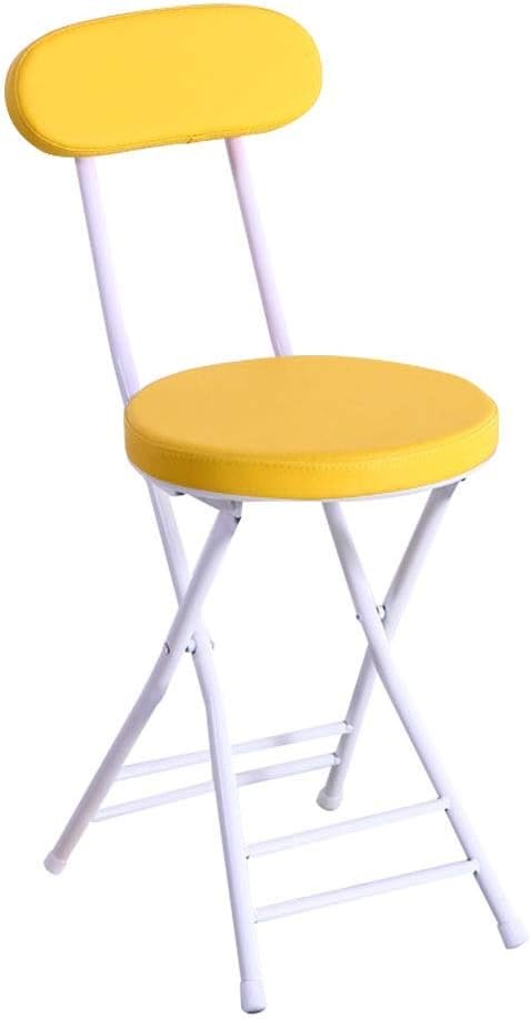 ZHONGQI Comfortable Folding Chairs Multipurpose Metal Frame Leather Backrest Waterproof Wear Resistant Portable Non-Slip Modern Creative Living Room Change Shoe Bench Meal,Multiple Colour