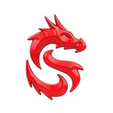 Dragon Zinc Alloy Car Emblem - 3D Metal car Stickers Side Rear Tailgate Bumper Decal Name Plate Logo for Truck, SUV, Window (Red)