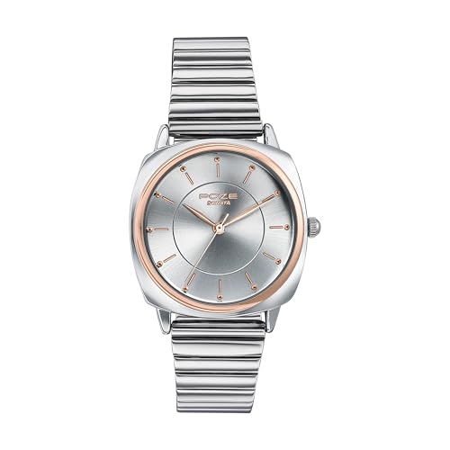 Image of Sonata Golden Hour Quartz Silver Rectangular Dial Men's Watch | Stainless Steel Material | Multi Color Band - SP80117KM01
