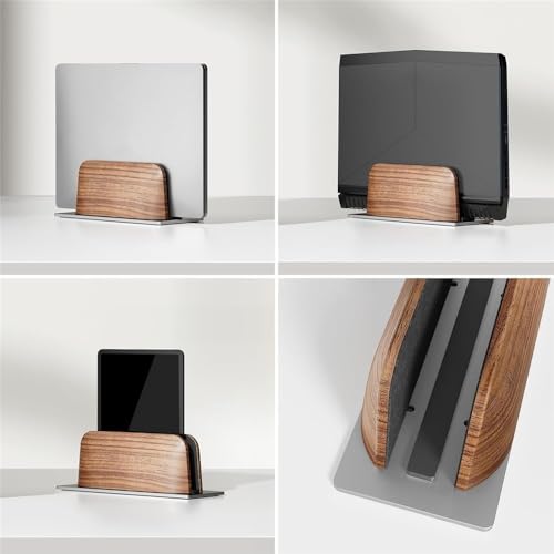Soporte vertical for portátil de escritorio en nogal negro para hogar 4