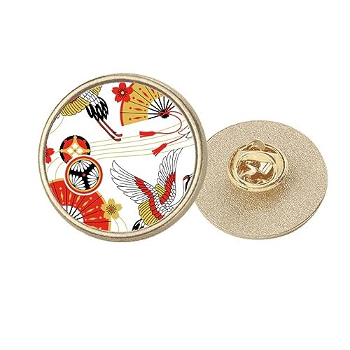 Crane broche en métal doré motif sakura M accessoire retro