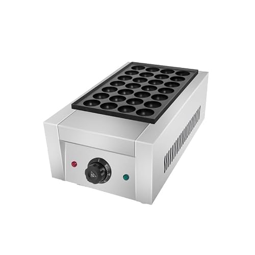 Professional Takoyaki Maker, 2kW Stainless Steel Octopus Ball Machine with Temperature Control & Non-Stick Plates for Home and Dining