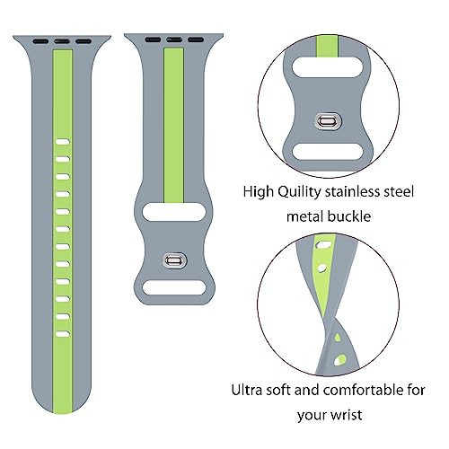 Image of GRIPP Tutone Soft Silicone Watch Strap for 44mm /45mm /46mm /49mm, Watch Series 11 /10 /9 /8 /7 /6 /5 /4, SE 3 /2 /1, Ultra 3 /2 /1, Durable, Flexible, Lightweight, Adjustable (Watch Not Included)