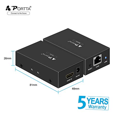 image for Portta HDMI Extender 60m/190ft Lossless Transmission Over Single UTP C