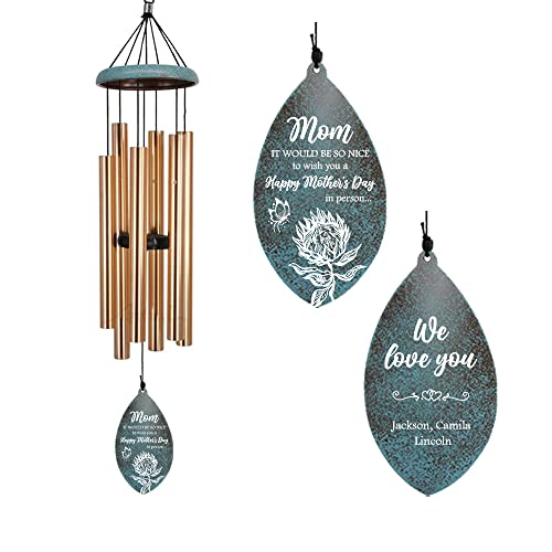 Image of Personalized Mother Day Wind Chimes Outdoor Deep Tone,35'' Customized Wind Chimes Melody Wind Chime Unique as, Home Decor for Garden