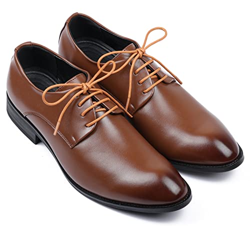 Image of Handshop 3 Pairs Dress Shoe Laces | 3 /32 inch Thin Round Waxed Shoelaces | Polished waxed sheen, tightly woven cotton, secure tie, for oxfords, derbies and chukka boots, 23 inch-63 inch sizes and 15 colors