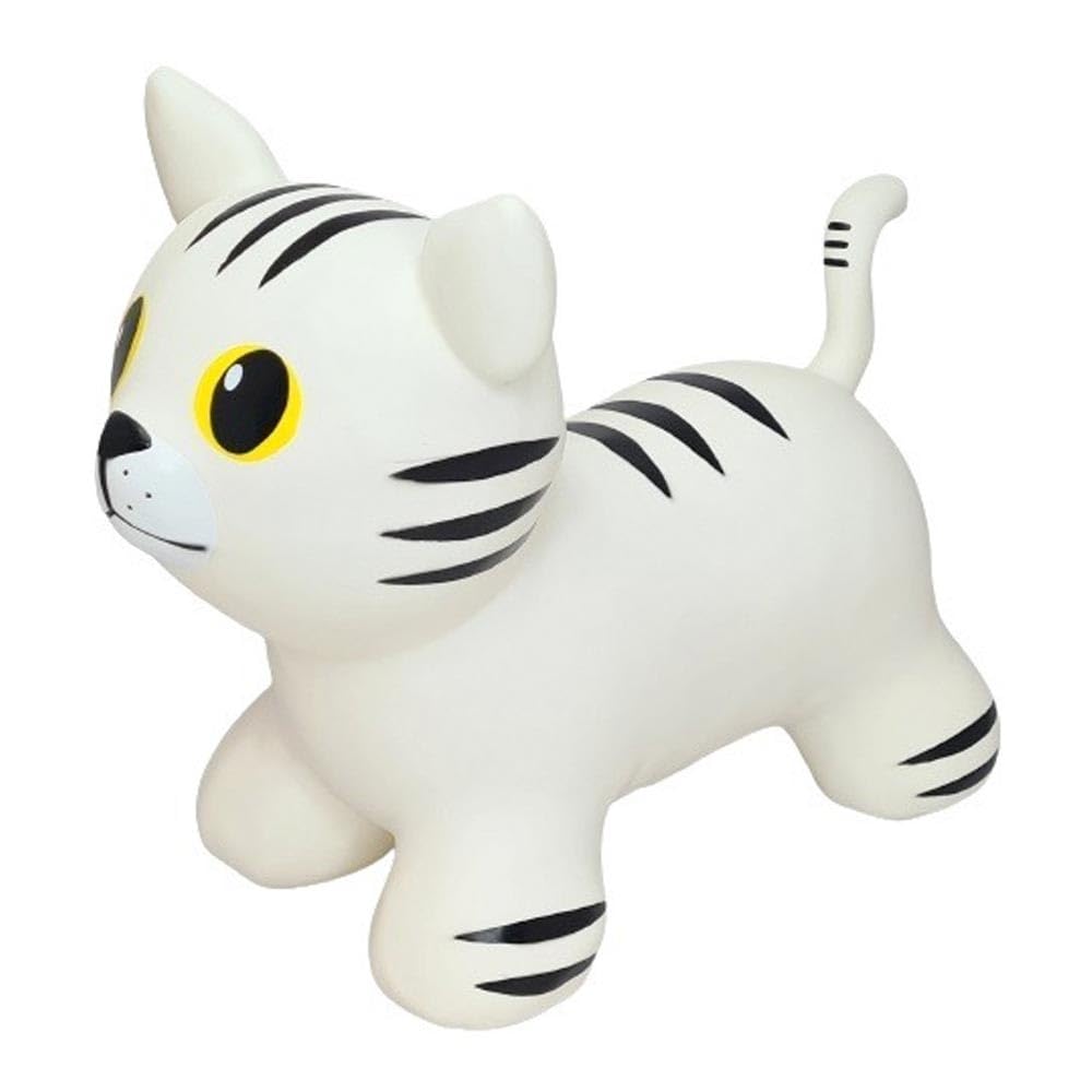 GERARDO'S Toys My First Jumpy para niños a Partir de 1 año, Bouncy Hopper Ride on Animal White Cat con Bomba incluida, Castillo Hinchable para niños pequeños en Interiores y Exteriores