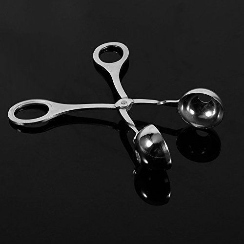 Meat Ballers, Sliver Stainless Steel Meat Ball Maker Non-Stick Tongs Melon Ballers Cookie Dough Meatball Scoop for Kitchen - Image 2