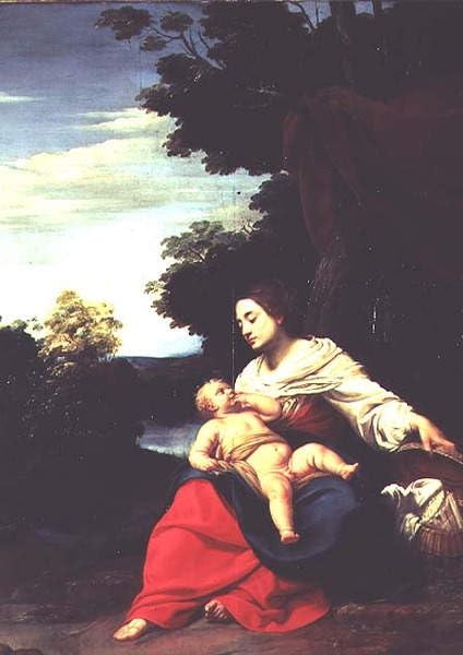 Tableau Toile Dame au panier de Simon Vouet avec affiches d'art aux finitions d'art premium