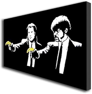 Banksy Pulp Fiction Banana Graffiti Stampa artistica su tela 003