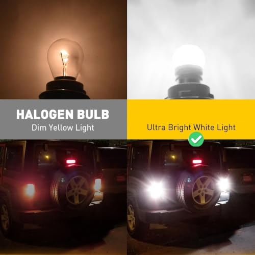 Bombilla LED 1156 BA15S blanca de 12V 6000K para marcha atrás 4