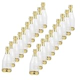 SOLUSTRE Cajas de Dulces en Botella Champán Transparentes de PP 20 Piezas para Cumpleaños Infantiles y Celebraciones Festivas Diseño Miniatura Dorado