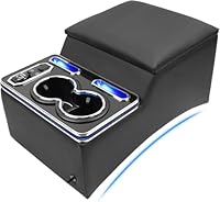 CEMOFE Mittelkonsole Auto mit Ablagen Staufach, Upgrade Mittelkonsole Organizer Auto mit 7 Farben LED-Leuchten und 4 Helligkeitsstufen Einstellbar, Universal Mittelkonsole Box für LKW & Transporter