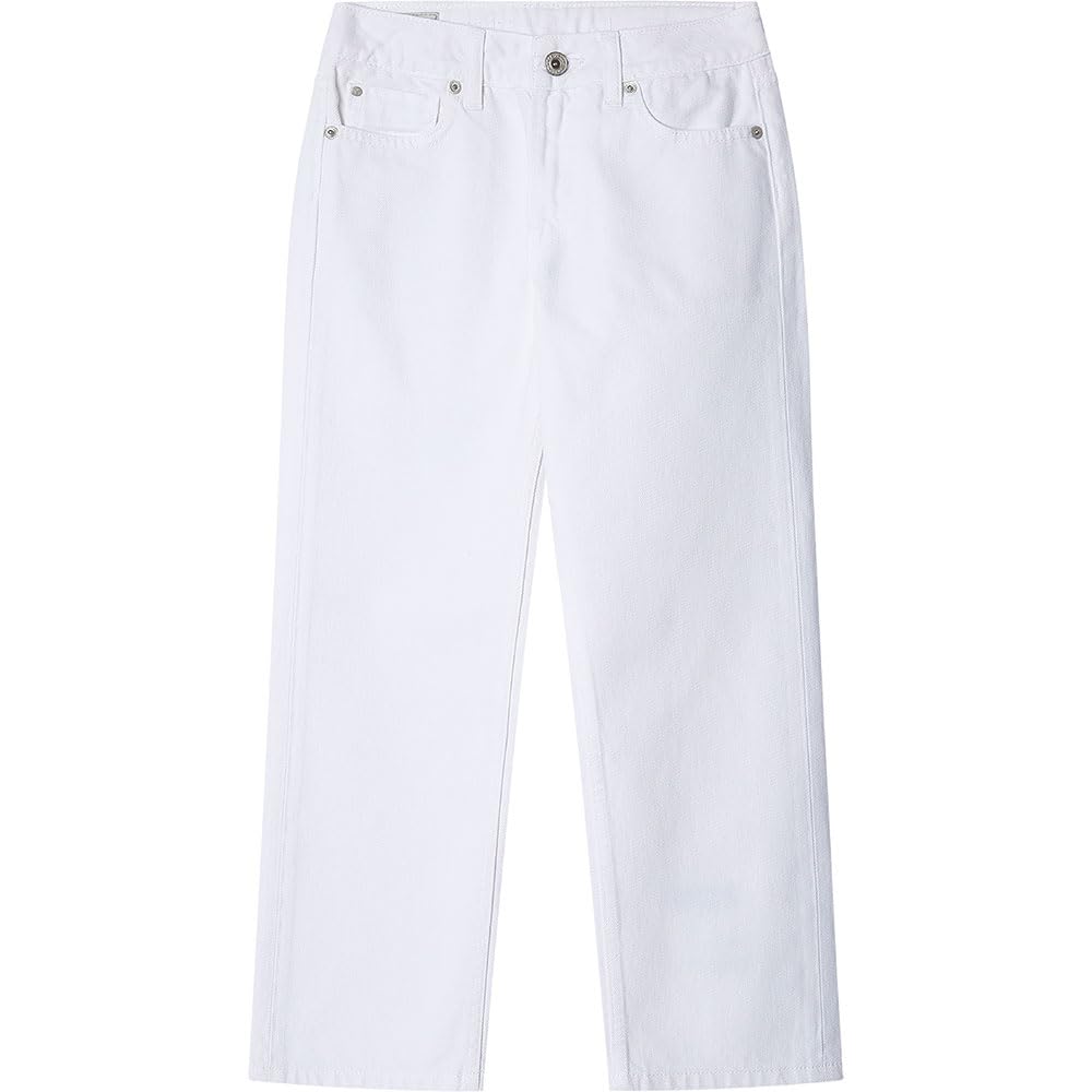 Pepe Jeans Girls Straight High Waist, White, 6 Years UK