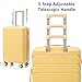 Ningering Yellow 3 Piece Luggage Set, ABS Hard Case Luggage Sets with Spinner Wheels, Hardshell Carry on Suitcase, Travel Suitcase with Combination Lock, 20/24/28 Inch (Yellow)