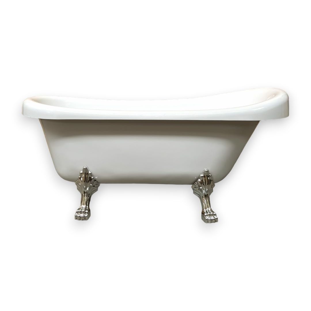 VASCA EPOCA STILE RETRÓ MODELLO MARGHERITA ELISABETTIANA VINTAGE PIEDINI CROMATI ARGENTO BAGNO