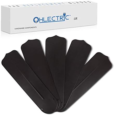 OL-40434 - 5PCS 20 Inches Fan Blades - Fan Replacement Blades For 52-inch Ceiling Fan - Waterproof & Weatherproof - Substitution for Broken Blades - Suits for Indoor & Outdoor Use, Dark Brown