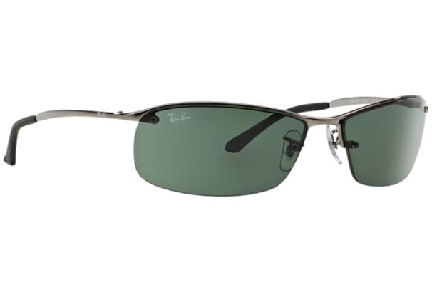 Ray Ban Sunglasses Rb 3183 Top Bar 004/71 Gunmetal/Green 63Mm