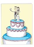 J9733 Jumbo Funny Wedding Card: Cake Selfie With Envelope (Extra Large Version: 8.5'' x 11'')