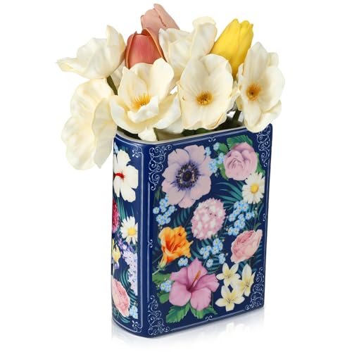 Uiifan Book Shaped Small Flower Vase Decorative Ceramic Vases Cute