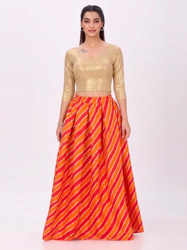 Image of Plus Size Round Neck Stretchable Shimmer Blouse Gold