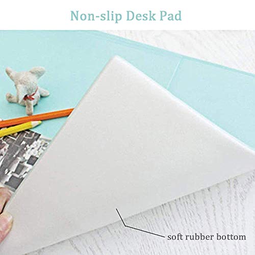 Desk Pad With Calendar, Aisakoc 25.6'' X 12.6'' Waterproof Desk Mouse Pad Multifunction Office Desk Mat With Phone Holder, Pockets And Planner Cards (Mint Green) #TOP5