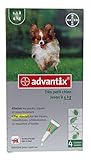 1 BAYER ADVANTIX Très Petit Chien (1,5 à 4 Kg) (4 pipettes de 0,5 ml)