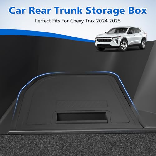 Image of Karltys Rear Trunk Side Organizer for Chevy Trax 2024-2026, Left Side Trunk Storage Box with Lid, Waterproof Hidden Cargo Storage Bin for Chevrolet Trax Accessories
