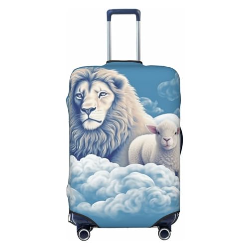 Housse valise extensible pour grands voyages motif agneau lion noir XL