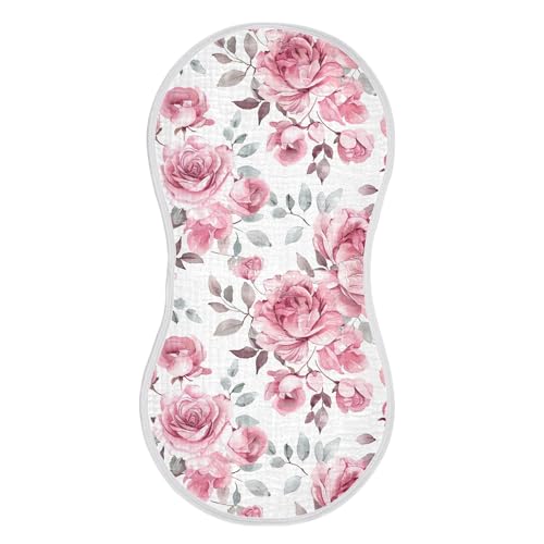 xigua Flowers Baby Burp Cloths for Newborn Boys and Girls 4 Pack, Soft & Absorbent Cotton Baby Burp Cloth, Baby Washcloths, Newborn Towel, Burp Rags