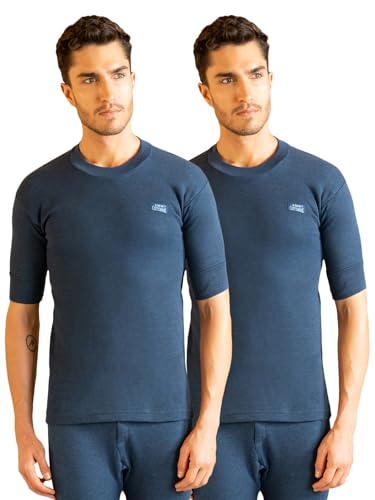 Image of Lux Cottswool Men's Pack of 2 Half Sleeves Round Neck Thermal Set