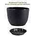 UOUZ 12inch Large Plant Pot, Modern Plastic Planter with High Driange Holes and Saucer for Indoor Outdoor Garden Plants and Flowers, Black