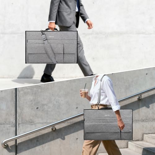 MOSISO Torba do noszenia na monitor, 24", wyściełana torba podróżna, pokrowiec ochronny na monitory komputerowe z regulowanym paskiem na ramię i 3 kieszeniami na monitory o przekątnej ekranu 24