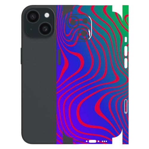 Image of AtOdds - Compatible for iPhone 15 - Mobile Back Skin Sticker - Lamination - Back Screen Guard Protector Film Wrap (Coverage - Back+Camera+Sides) (Design - Hydro Dip)